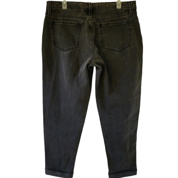 Isabel Maternity Jeans Charcoal Power Stretch Denim Raw Hem Side Panel Elastane - Picture 2 of 7